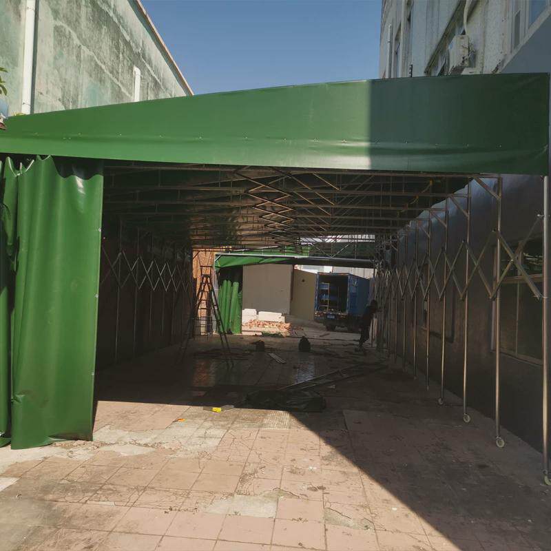 推拉雨棚移动伸缩仓库户外棚活动大型帐篷折叠遮阳棚篮球场蓬雨蓬