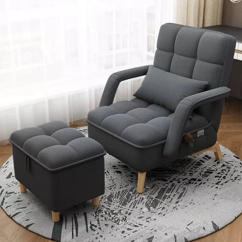 懒人沙发榻榻米客厅卧室阳台单人小户型沙发皮质网红躺卧靠背椅子