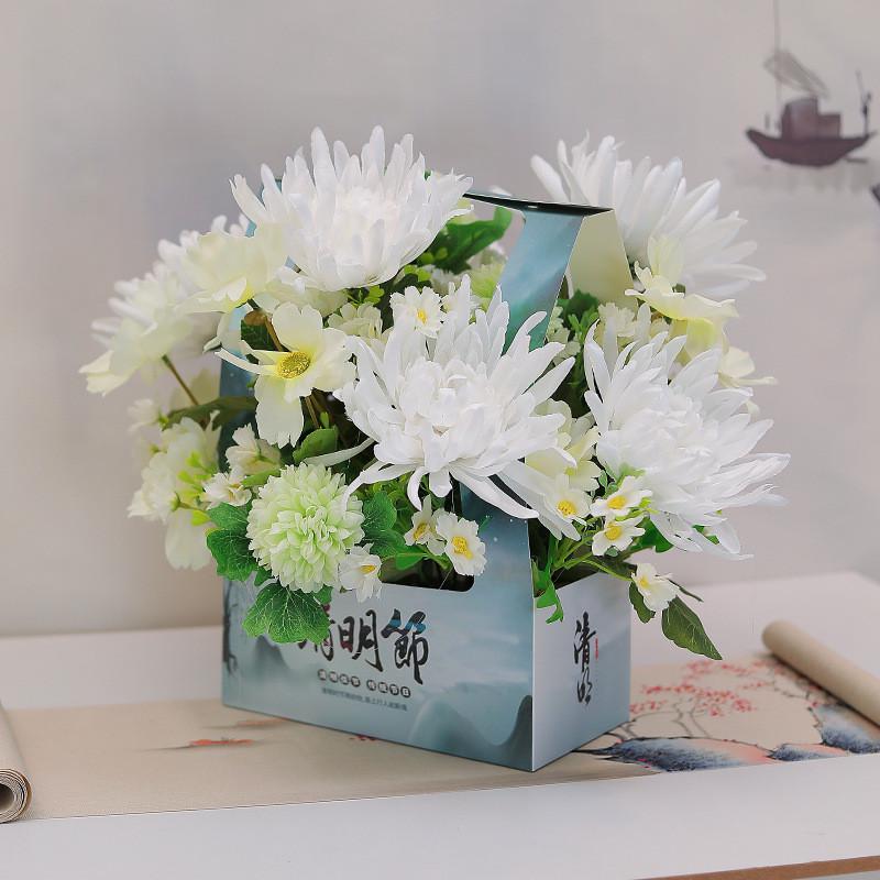 清明节仿真花祭司的塑料花假花用品花清明仿真菊花坟前花祭典花束