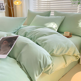 tuf4夏季 水洗棉床单四件套床上用品被罩被套非学生被子宿