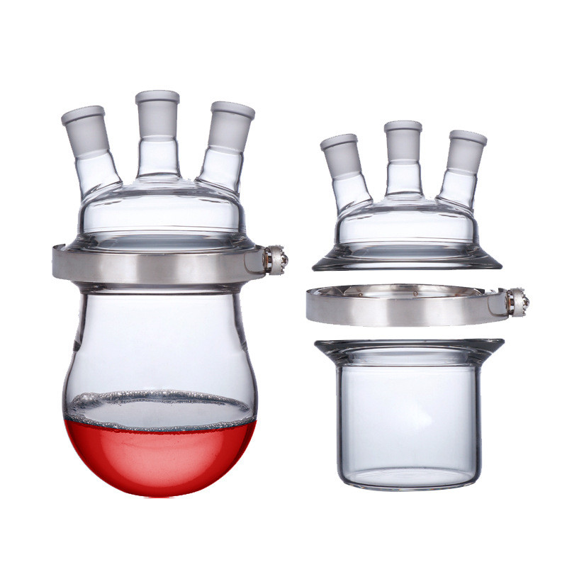分体开口反应釜1000ml球形三四口烧瓶2l5l开口反应器实验室玻璃
