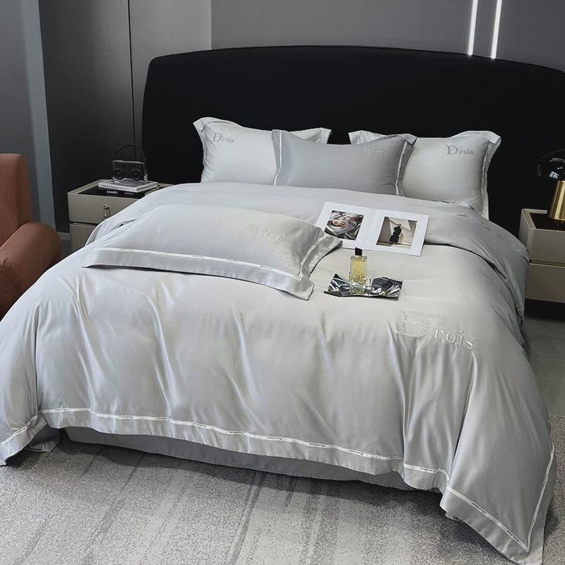 夏季冰丝四件套夏天裸睡欧式夏凉被套床单天丝轻奢风床上用品丝滑