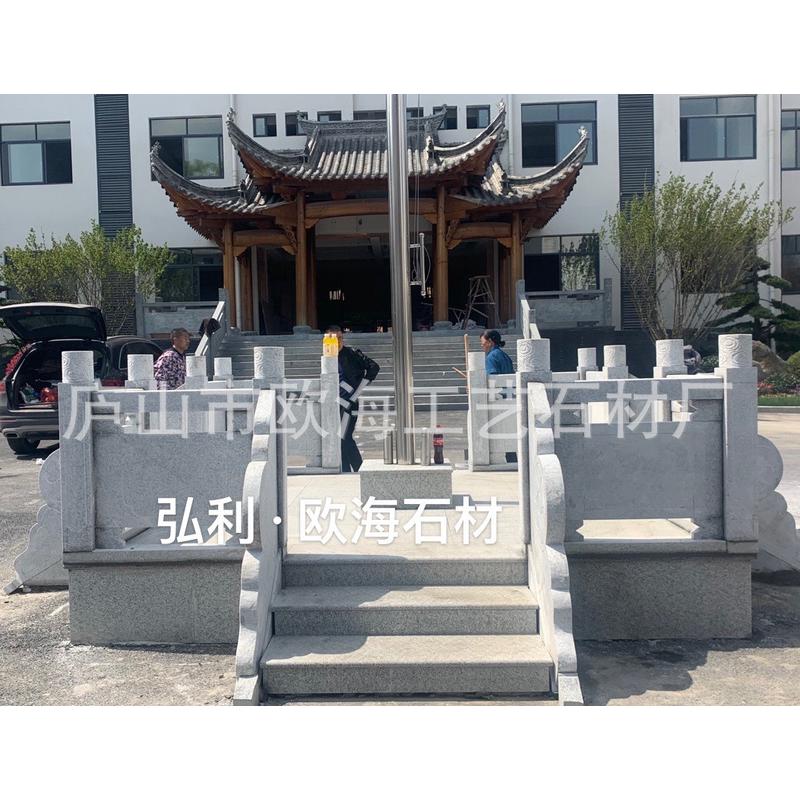 石栏杆厂家花岗岩堂子浮雕棍子头石护栏河道石雕大理石景区石围栏