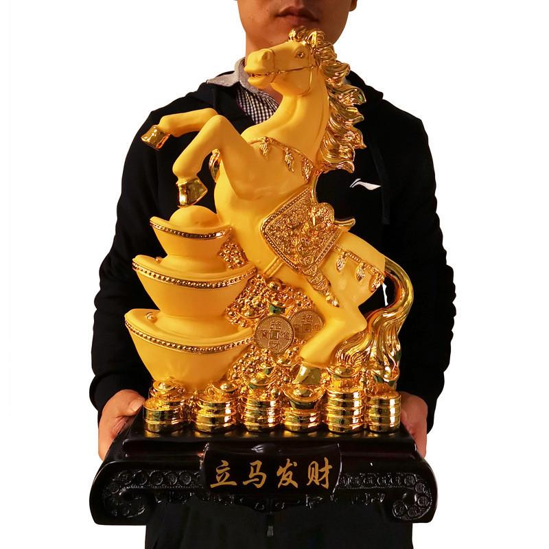 迪萬(wàn)思沙金生肖馬擺件工藝品馬上發(fā)財(cái)家居裝飾招財(cái)?shù)赇佫k公室擺設(shè)