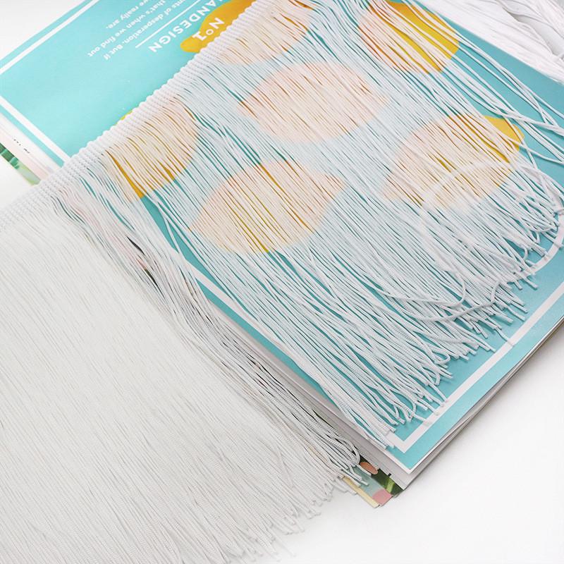 20cm宽服装辅料拉丁舞裙流苏花边龙须排须窗帘舞台锦纶厂家直供