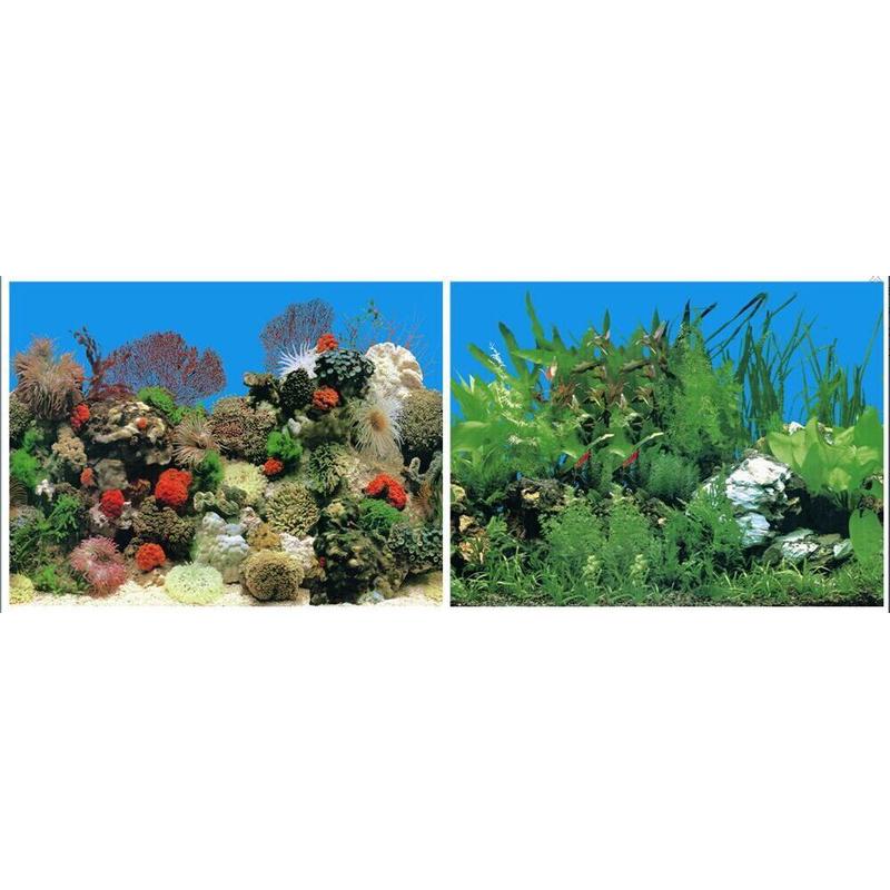 30/40/50/60cm双面水族画鱼缸背景画厚装饰背景画多款水族箱