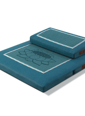 nn0i新款椰丝禅修垫打坐垫莲花静坐垫棉麻镶色跪拜垫家用加厚蒲团