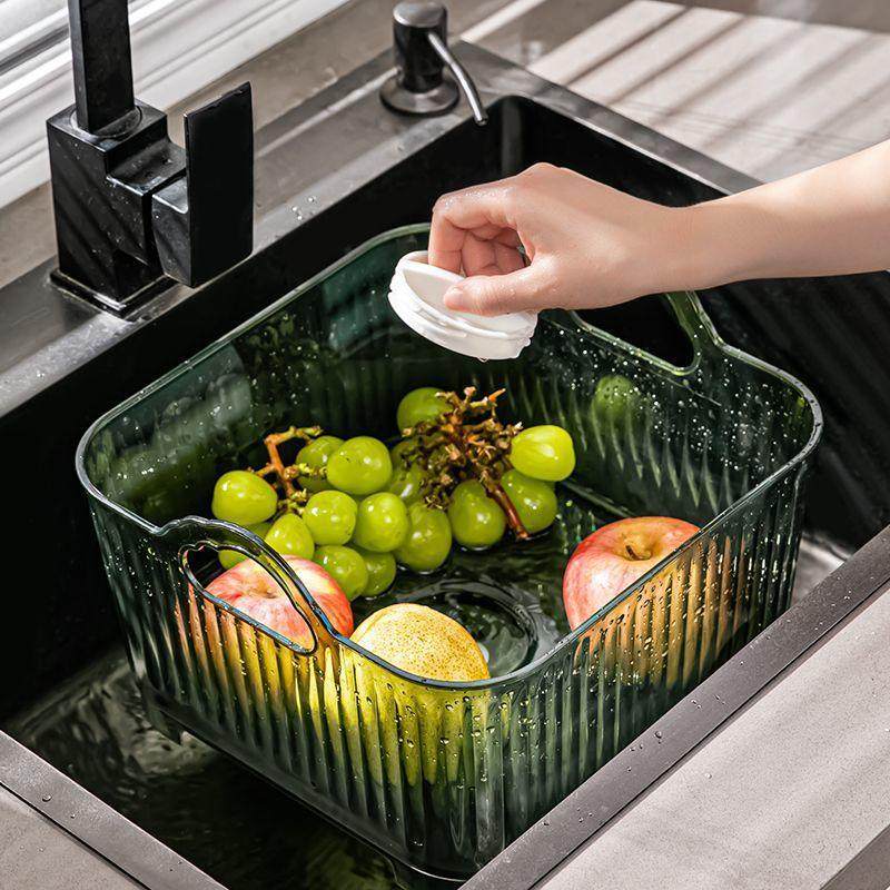 厨房洗菜沥水篮塑料移动水带把手沥水神器置物流碗筷盆蓝,家装主材,沥水篮,淘宝优惠券,粉丝福利购,淘宝优惠卷