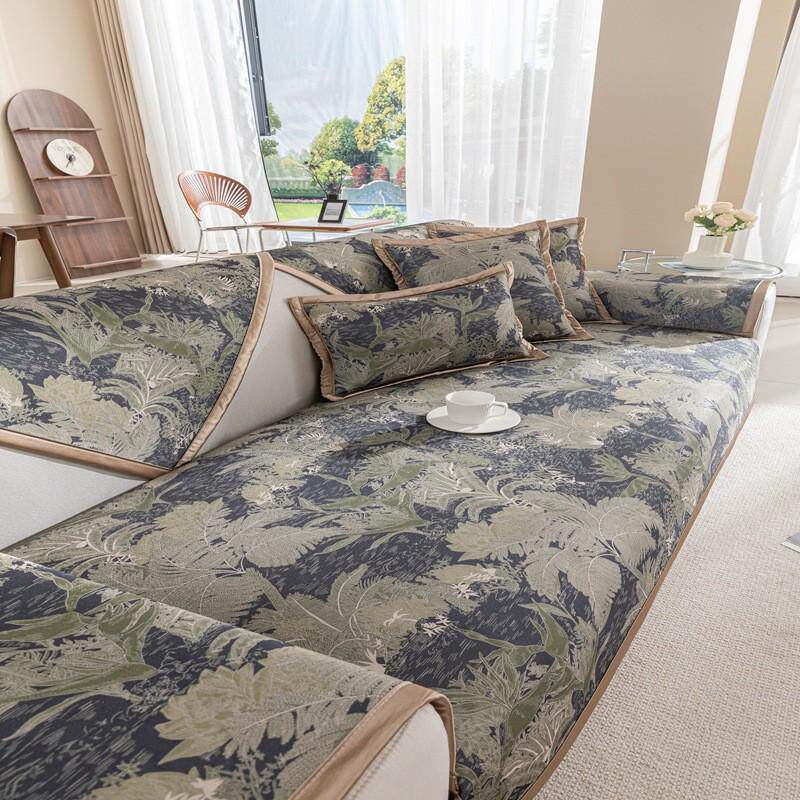 凉感冰丝沙发垫夏季凉席凉垫沙发套罩坐垫新款夏天防滑盖布巾