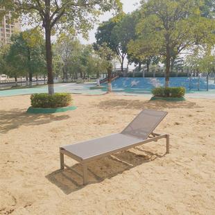 户外网布躺椅游泳池露天花园酒店沙滩椅室外国外网红拆装休息椅