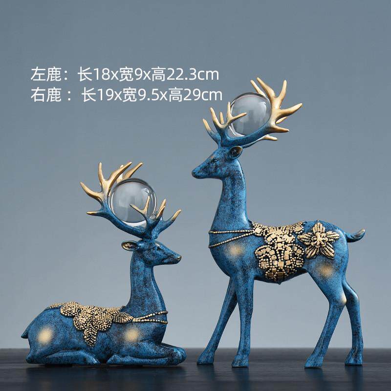 摆设玄关酒柜装饰品摆件创意家居办公室纳福客厅电视柜欧式鹿工艺