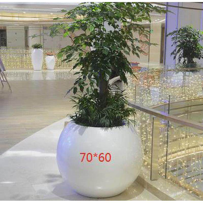 户外玻璃钢花盆落地大钵花商场简约组合花器园林景观公园花箱厂家