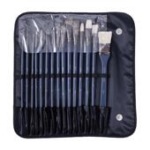 蒙玛特15支套油画笔套装 丙烯油画笔带包水粉美术扇形画笔刷