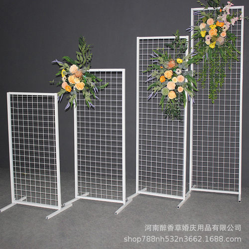 铁艺网格屏风婚庆新款铁艺婚庆道具婚庆背景装饰方形网格屏风摆件