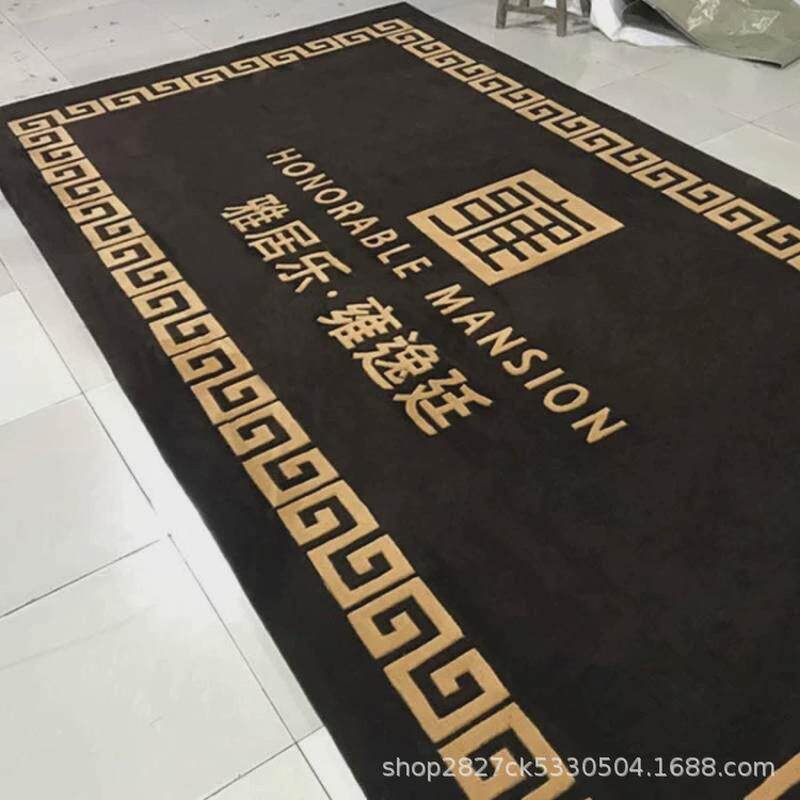 房地产售楼处门口迎宾定制满铺LOGO广告电梯手工腈纶羊毛混纺地毯