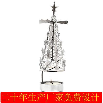 走马灯旋转烛台自动旋转雪花款式金属工艺品北欧浪漫烛光晚餐道具