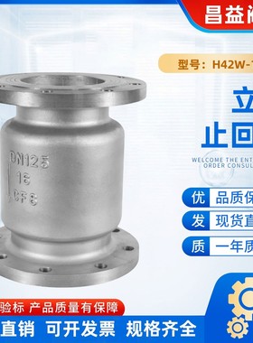 304不锈钢法兰立式止回阀H42W-16P316L单向止逆阀DN50100200