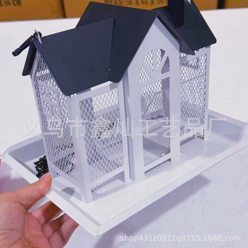 园林悬挂喂鸟餐具金属铁艺松鼠喂鸟器蜂鸟补食器庭院鸟屋装饰