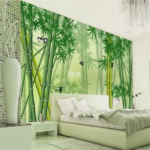 c犕1田园风景竹子立体荷花家用墙布5d电视背景墙纸中式 8d壁画山水