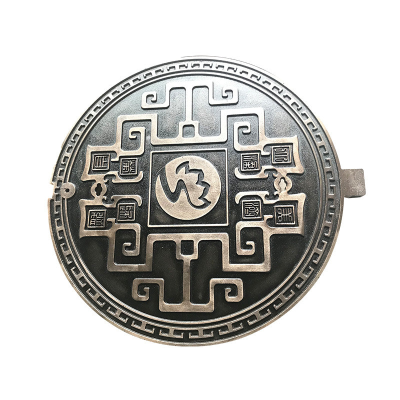 市政西源盛球墨铸铁仿铜彩色艺术井盖专业设计按需定制山供应盖板