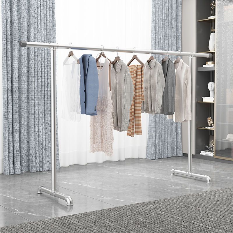 简易晾衣架落地镀锌管家用阳台卧室晒被不锈钢镀锌晾衣杆