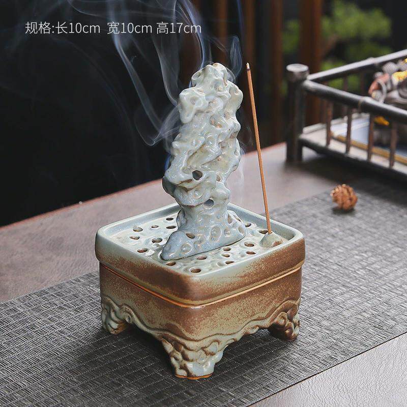 岩山陶瓷具太湖石仿古熏香炉檀香沉盘香炉佛窑变剧组用品