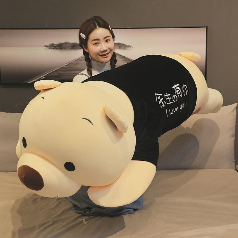 V3FP可爱熊靠垫大号床头靠枕靠垫床上陪你睡觉男生款女生夹腿长条