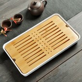 小型茶台网红家用阳台简约功夫茶具套装 茶盘迷你干泡盘竹制茶托盘