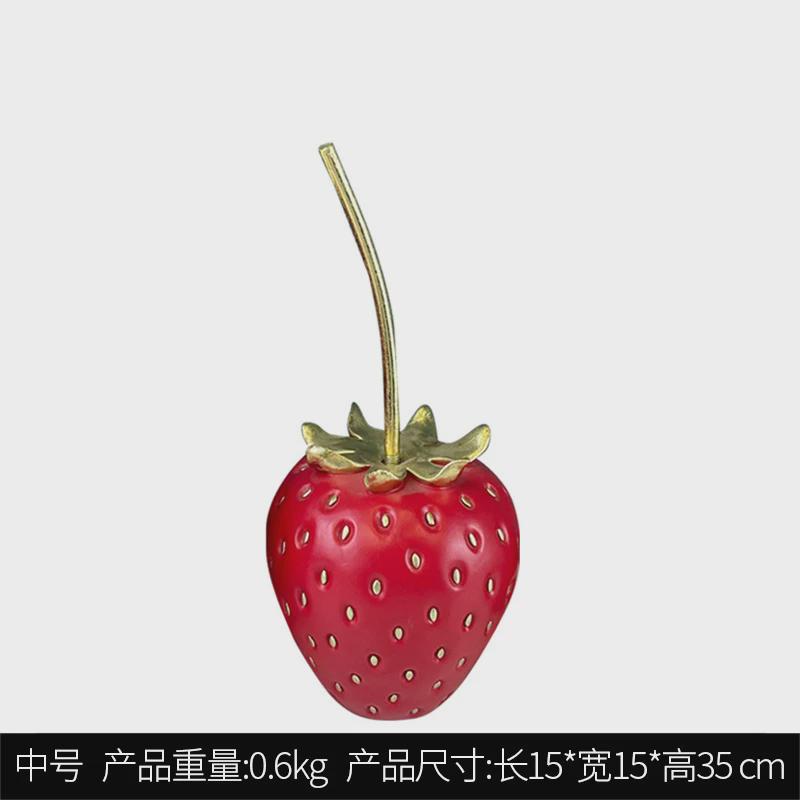 创意摆件水果草莓树脂模型家居橱窗展厅装饰摄影摆设果蔬拍照道具