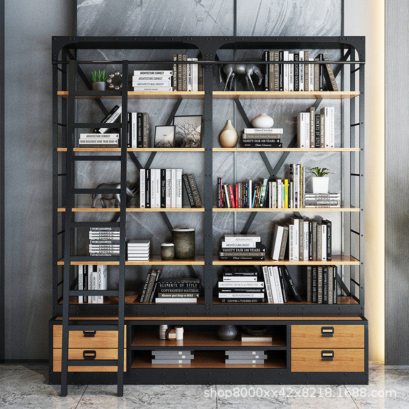 实木老板桌工作台柜总经理带侧办公室电脑书桌台式铁艺原木办公桌