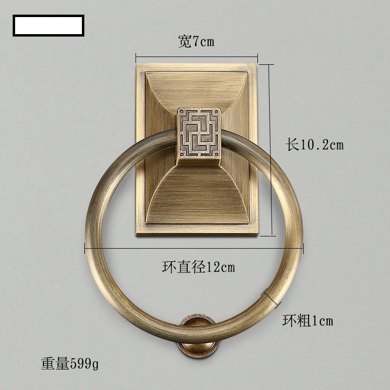 方形门环中式仿古纯铜拉手复古大门别墅大门实木家具大门拉环