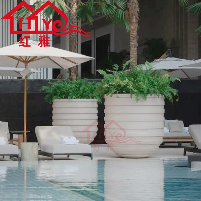 玻璃钢花缸组合商场圆形花盆方形大花箱户外摆件景观种植花器公园