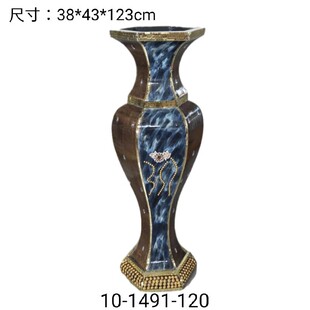 北欧贴珠玻璃钢落地大花瓶家居客厅花器干花插花酒店装 饰品摆件