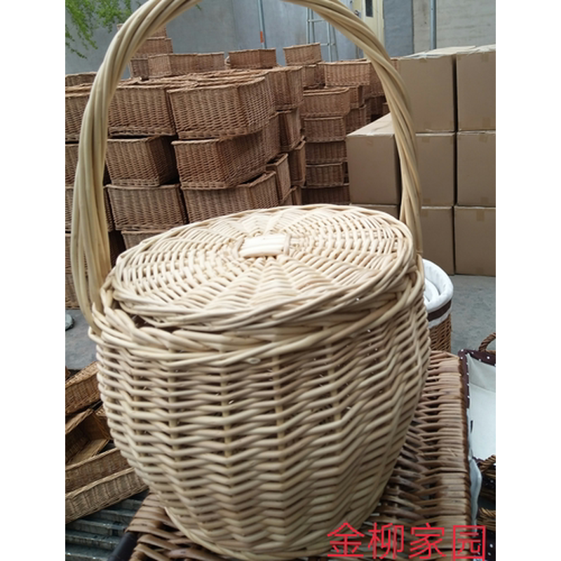 9wor柳编竹编藤编手提篮菜篮子礼品篮编织购物篮花篮大号田园野餐