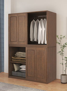 96.18大促实木棉被收纳柜推拉门衣柜卧室储物柜阳台柜被子柜