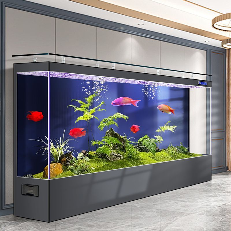 过滤落地长方形鱼缸水族箱靠墙用公司新款背生态客厅玻璃循包邮