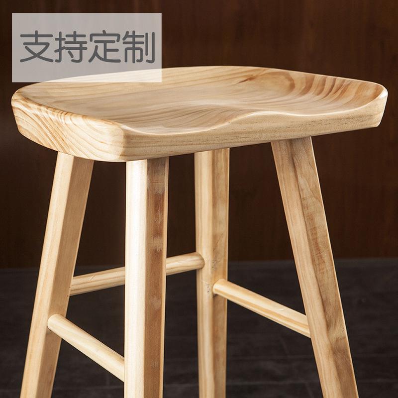 现代简约吧台椅厂家直销酒吧椅实木家用复古创意吧凳时尚高脚凳子