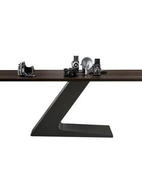 loft简约实木会议桌白色烤漆小型会议桌长桌北欧洽谈桌办公长条桌