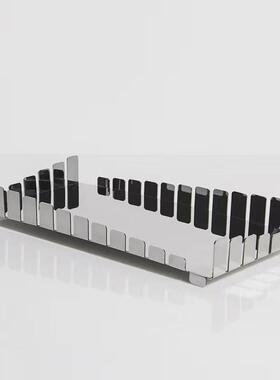 现代简约金属亚克力镜面托盘样板房茶几室内软装饰品摆件果盘