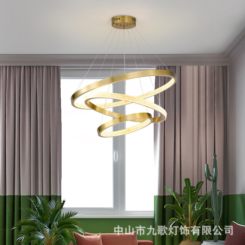 热销现代简约复式楼轻奢吊灯客厅别墅后现代设计师创意个性餐厅大