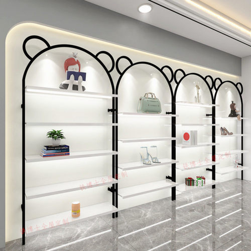 DH鞋店展示架童鞋店货架商场带灯货柜包包店展示架开店的鞋架装修