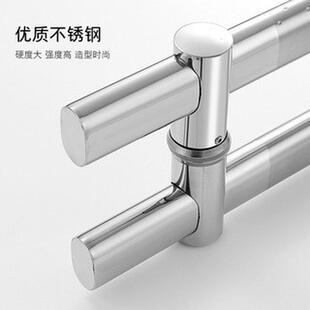 加厚玻璃门拉手不锈钢门把手对装推拉办公室钢化大门孔距可调