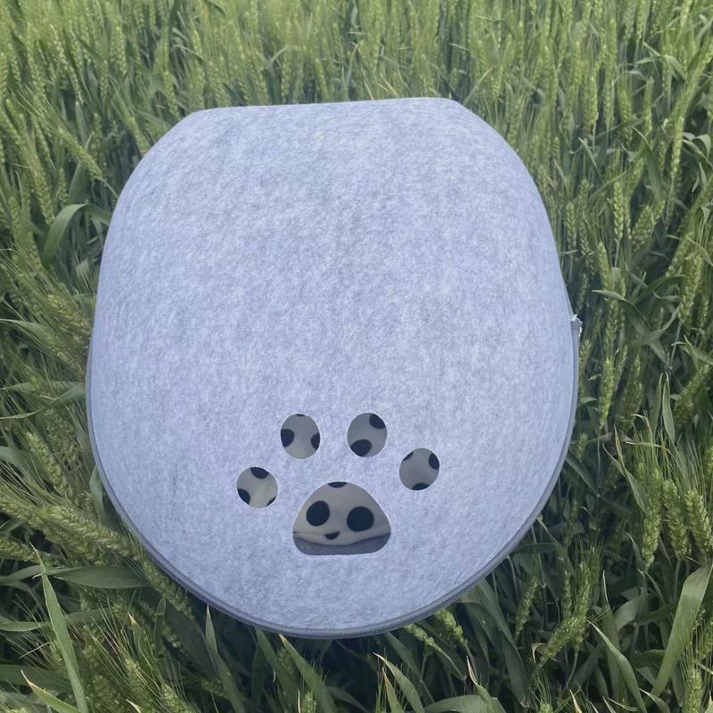 猫咪宠物窝猫窝蛋壳式半封闭窝可拆洗毛毡猫窝四季通用圆形猫窝