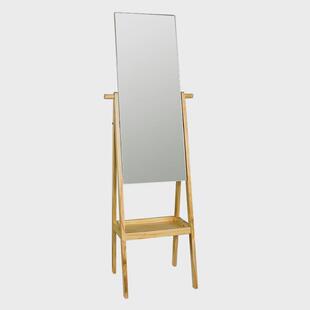 化妆镜台式双面镜圆镜桌面镜子实木中式旋转梳妆镜现代简约大台镜