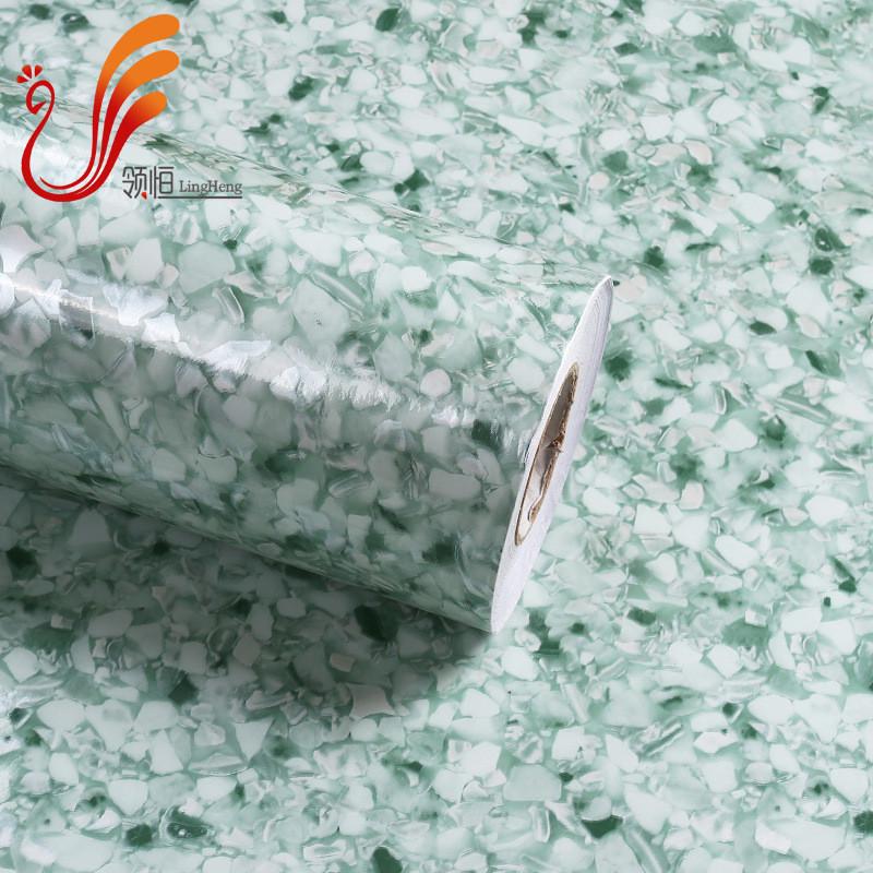 加厚仿大理石自粘墙纸防水厨房翻新贴家具灶台壁纸桌面耐高温贴纸