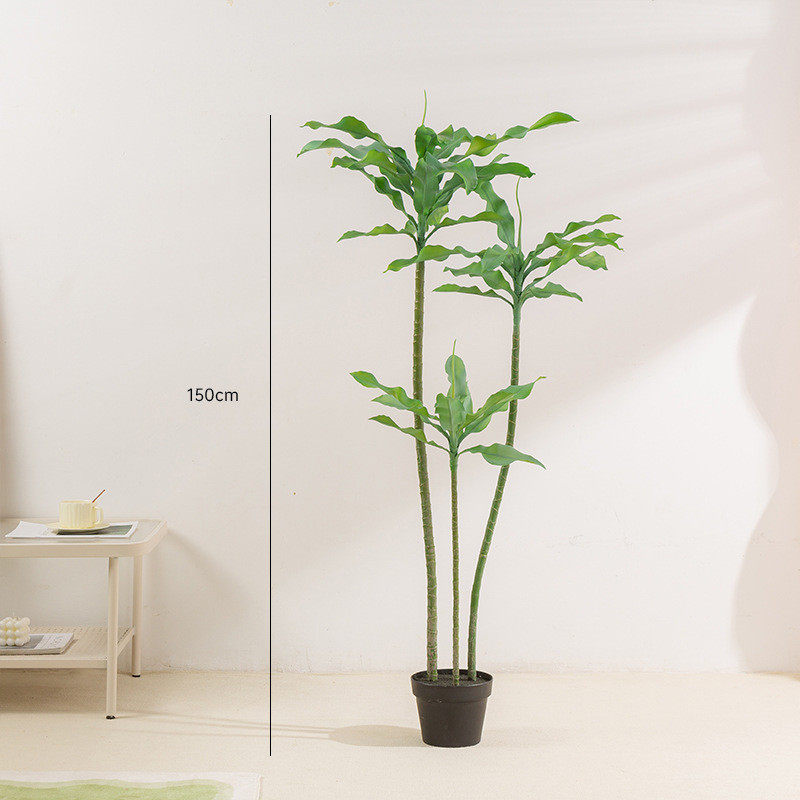 新款仿真植物螺纹铁落地盆栽室内家居客厅装饰摆件造景假树绿植