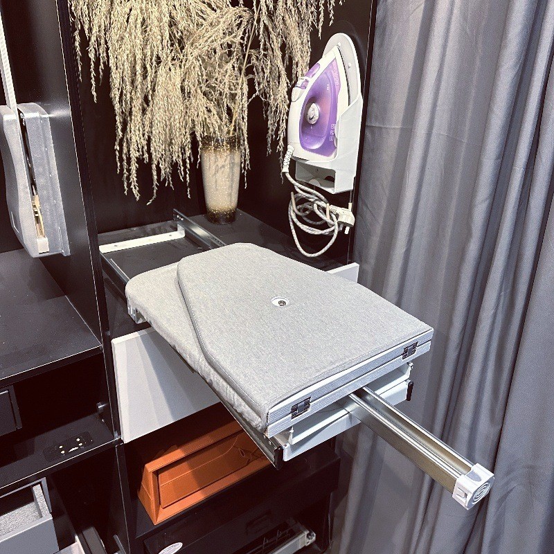 家用衣帽间烫衣板折叠衣柜柜内隐藏式熨衣板电熨斗架推拉阻尼