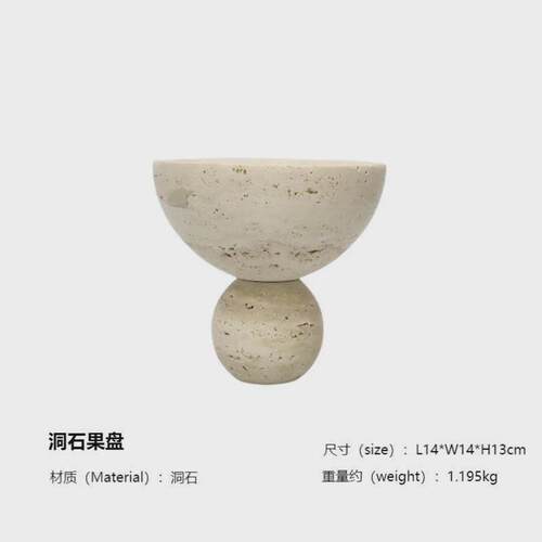 北欧简约大理石洞石苔藓绿植装饰花盆摆件客厅民宿酒店样板间售楼