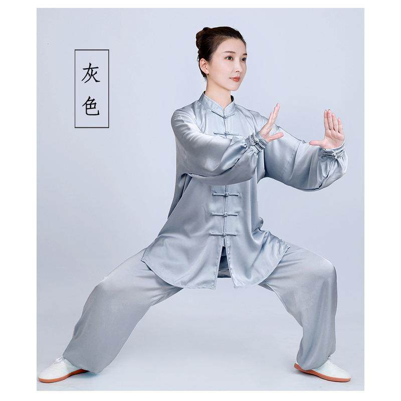 小和山太极服女新款高端武术表演太极拳练功服男春夏季服装醋酸锻