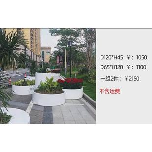 饰园林景观落地大花盆套装 玻璃钢花盆商场美陈装 户外箱形组合花器